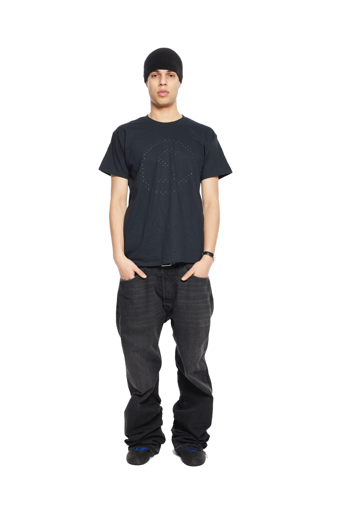 dotted logo t - black