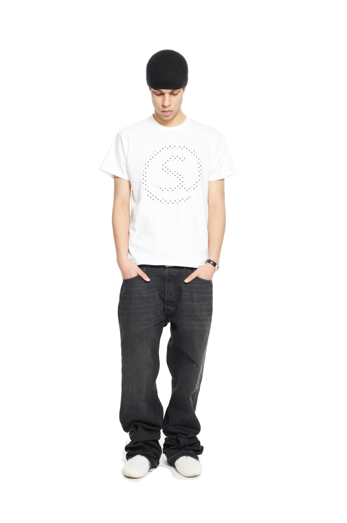 dotted logo t - white